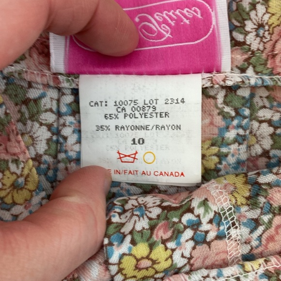 Vintage Floral Midi Pleated Skirt Button-up Closure - Picture 11 of 11